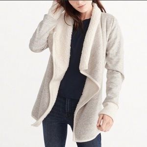 Abercrombie & Fitch Open Front Sherpa Lined Cardigan Coat Small